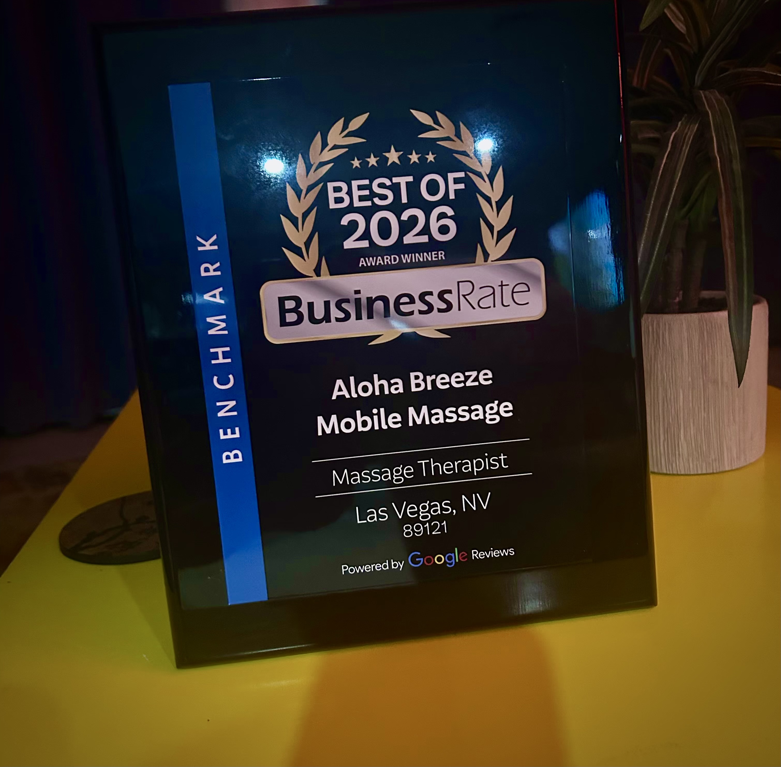 Best of 2026 BusinessRate Award Winner — Aloha Breeze Mobile Massage